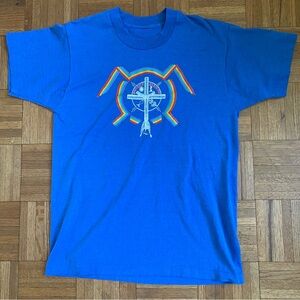 Vintage Single Stitch Dwight Mission Cherokee Rainbow Short Sleeved Tee Shirt L